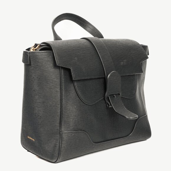 Senreve Midi Maestra Black Textured-Leather Backpack - Picture 2 of 16